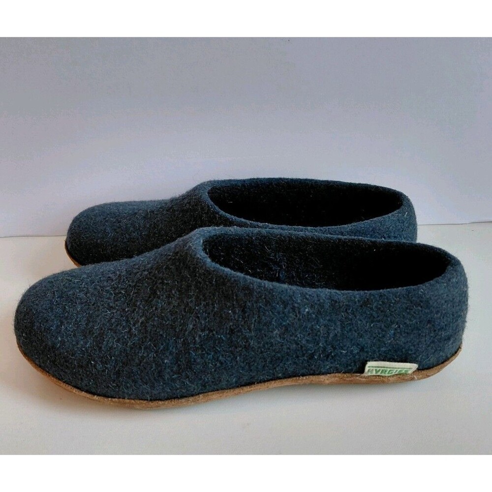 Kyrgies Slippers Navy Blue Wool Slippers Women's Size US 5-6